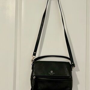 kate spade Black Leather Crossbody with Top Handle